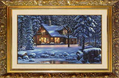 F-234  Картина (Зимняя сказка) Алмазная мозаика 50x30 см, 34 цвета