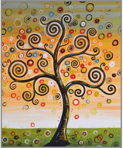 N-131 Картина (Дерево снов) Алмазная мозаика 20x25см, 27 цветов