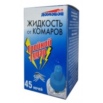 Жидкость от комаров Домовой Тройной удар 45 ночей /50/