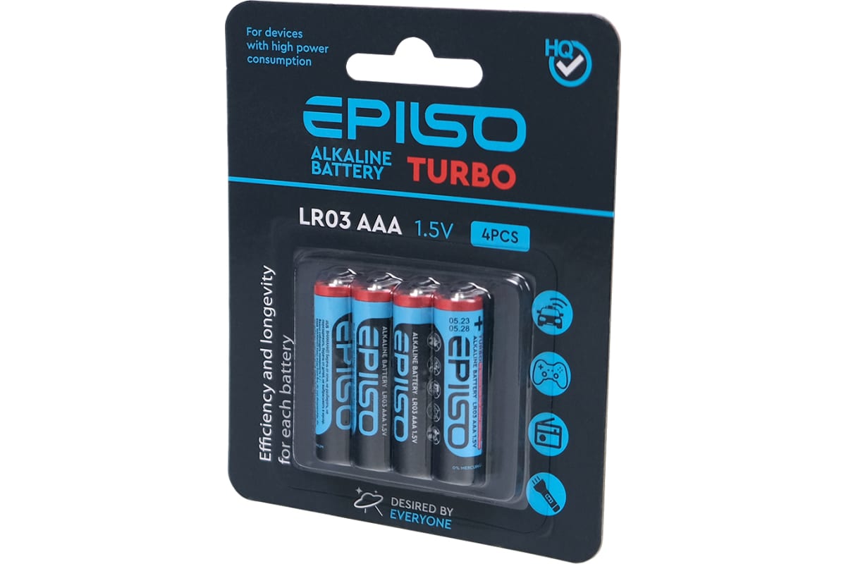 Батарейка EPILSO аlkaline AAA turbo 4 бл. цена за 1 шт.